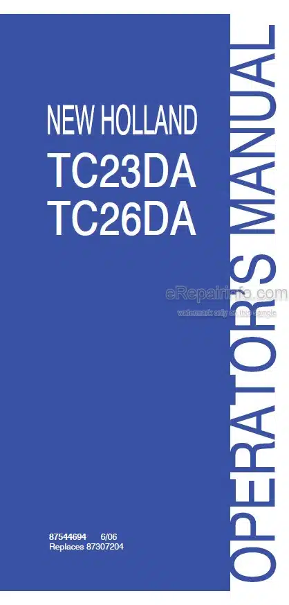 Photo 4 - New Holland TC23DA TC26DA Operators Manual Tractor 87544694