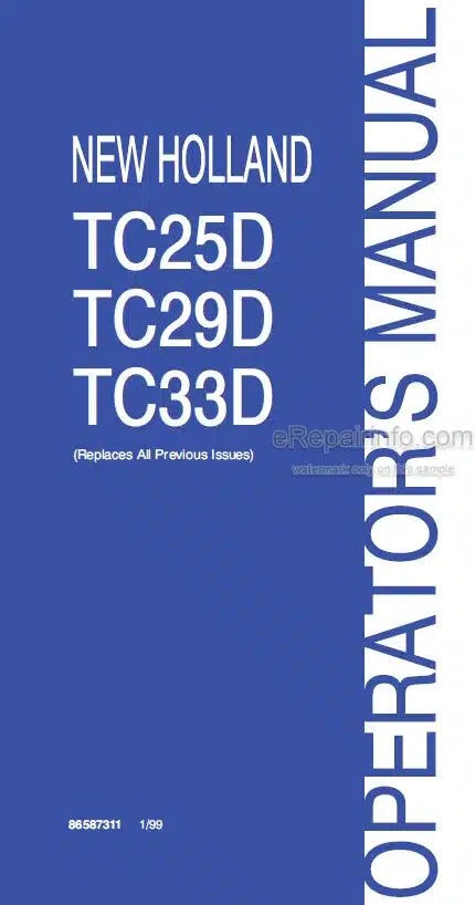 Photo 4 - New Holland TC25D TC29D TC33D Operators Manual Tractor 86587311