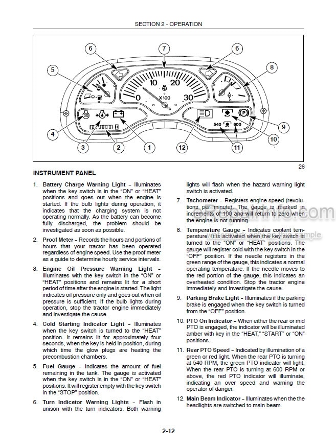 Photo 5 - New Holland TC27DA Operators Manual Tractor 87304222