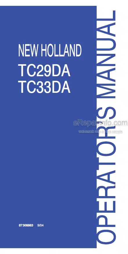 Photo 4 - New Holland TC29DA TC33DA Operators Manual Tractor 87308863