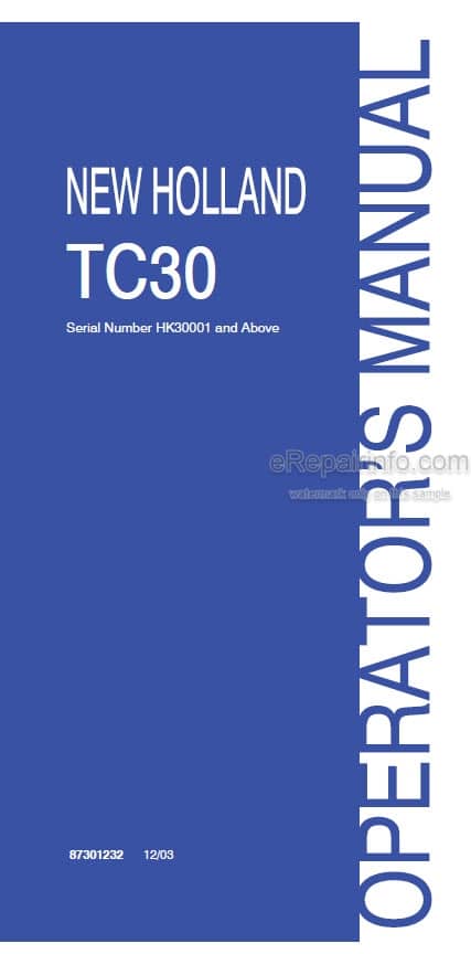 Photo 4 - New Holland TC30 Operators Manual Tractor 87301232