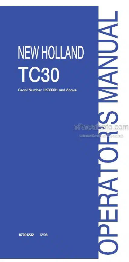 Photo 4 - New Holland TC30 Operators Manual Tractor 87301232