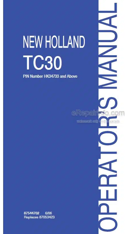 Photo 4 - New Holland TC30 Operators Manual Tractor 87544702