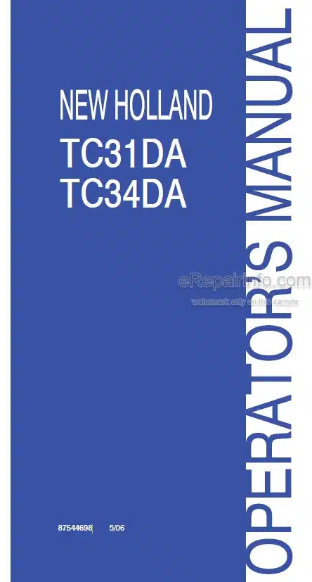Photo 4 - New Holland TC31DA TC34DA Operators Manual Tractor 87544698