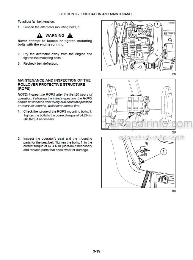 Photo 7 - New Holland TC30 Operators Manual Tractor 87301232