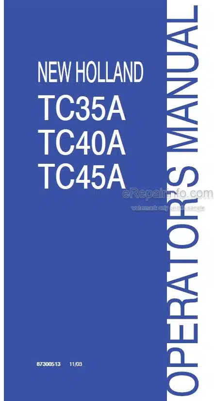Photo 4 - New Holland TC35A TC40A TC45A Operators Manual Tractor 87300513