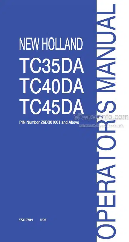 Photo 4 - New Holland TC35DA TC40DA TC45DA Operators Manual Tractor 87319784