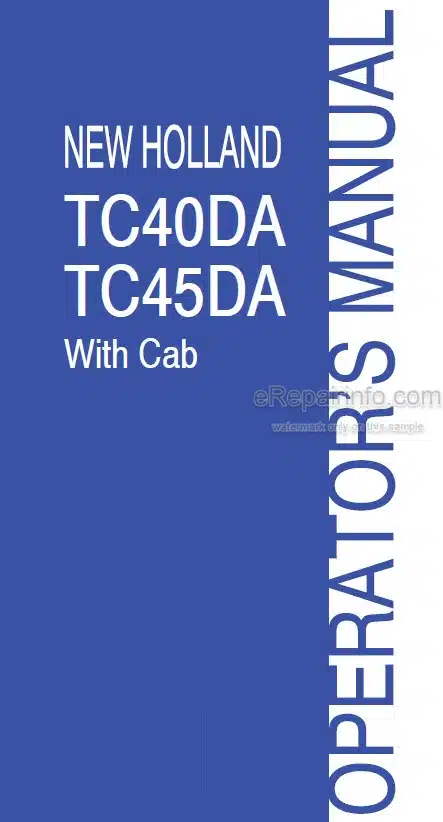 Photo 4 - New Holland TC40DA TC45DA Operators Manual Tractor
