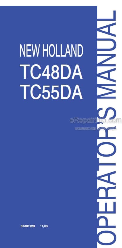 Photo 4 - New Holland TC48DA TC55DA Operators Manual Tractor 87301120