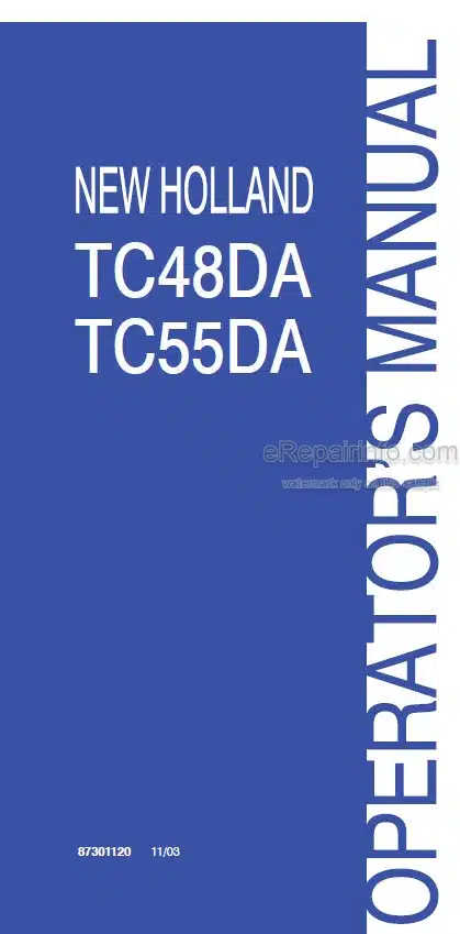Photo 4 - New Holland TC48DA TC55DA Operators Manual Tractor 87301120