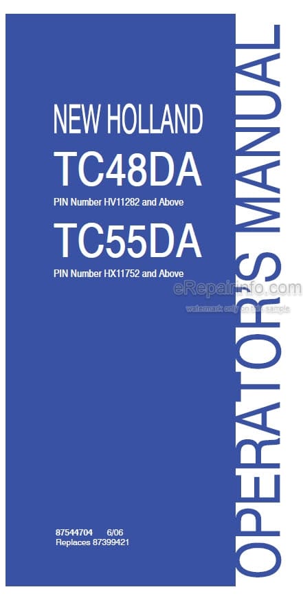 Photo 4 - New Holland TC48DA TC55DA Operators Manual Tractor 87544704