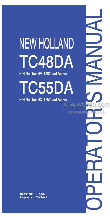 Photo 4 - New Holland TC48DA TC55DA Operators Manual Tractor 87544704