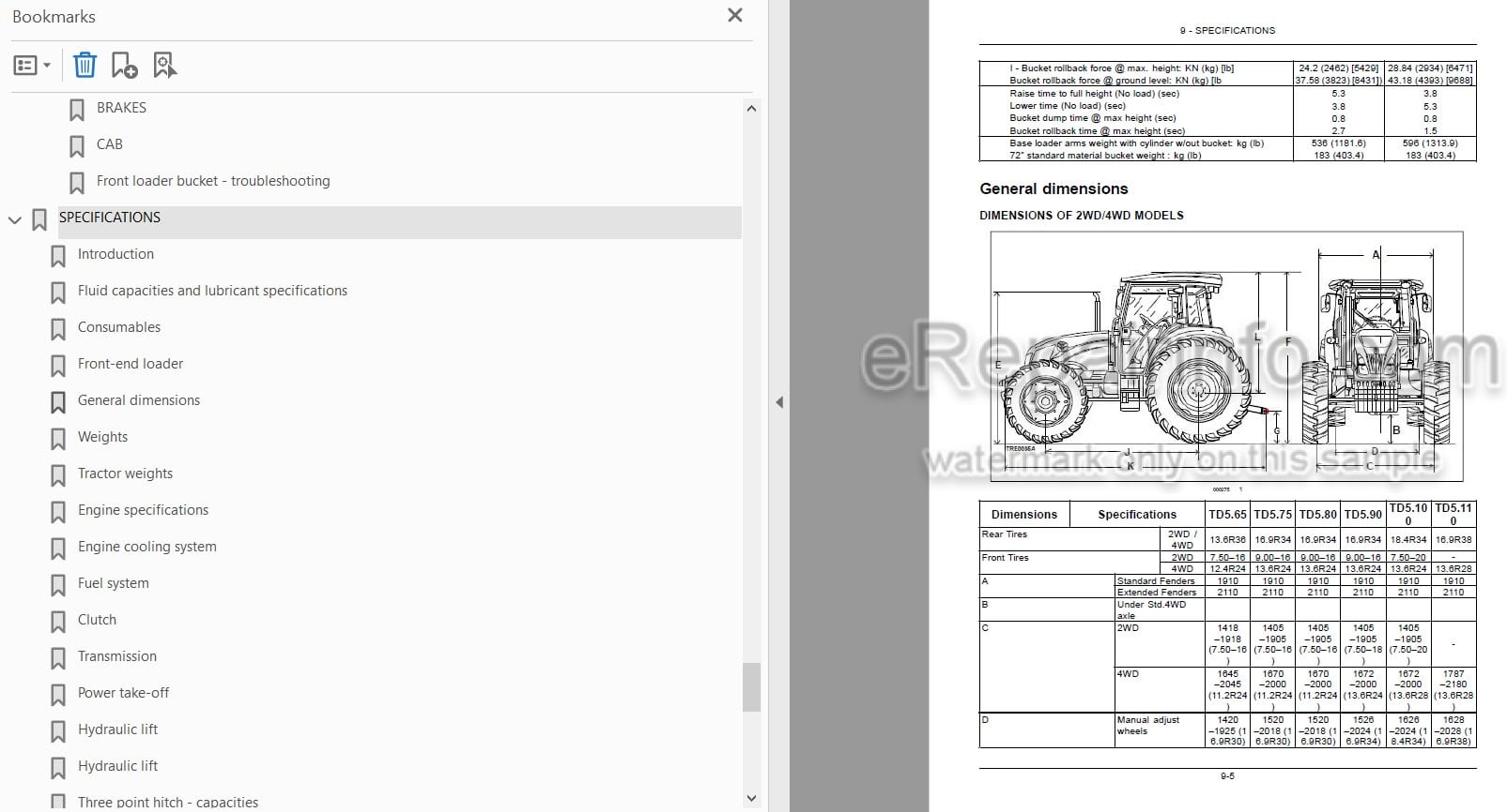 Photo 3 - New Holland TD5.65 TD5.75 TD5.80 TD5.90 TD5.100 TD5.110 Operators Manual Tractor