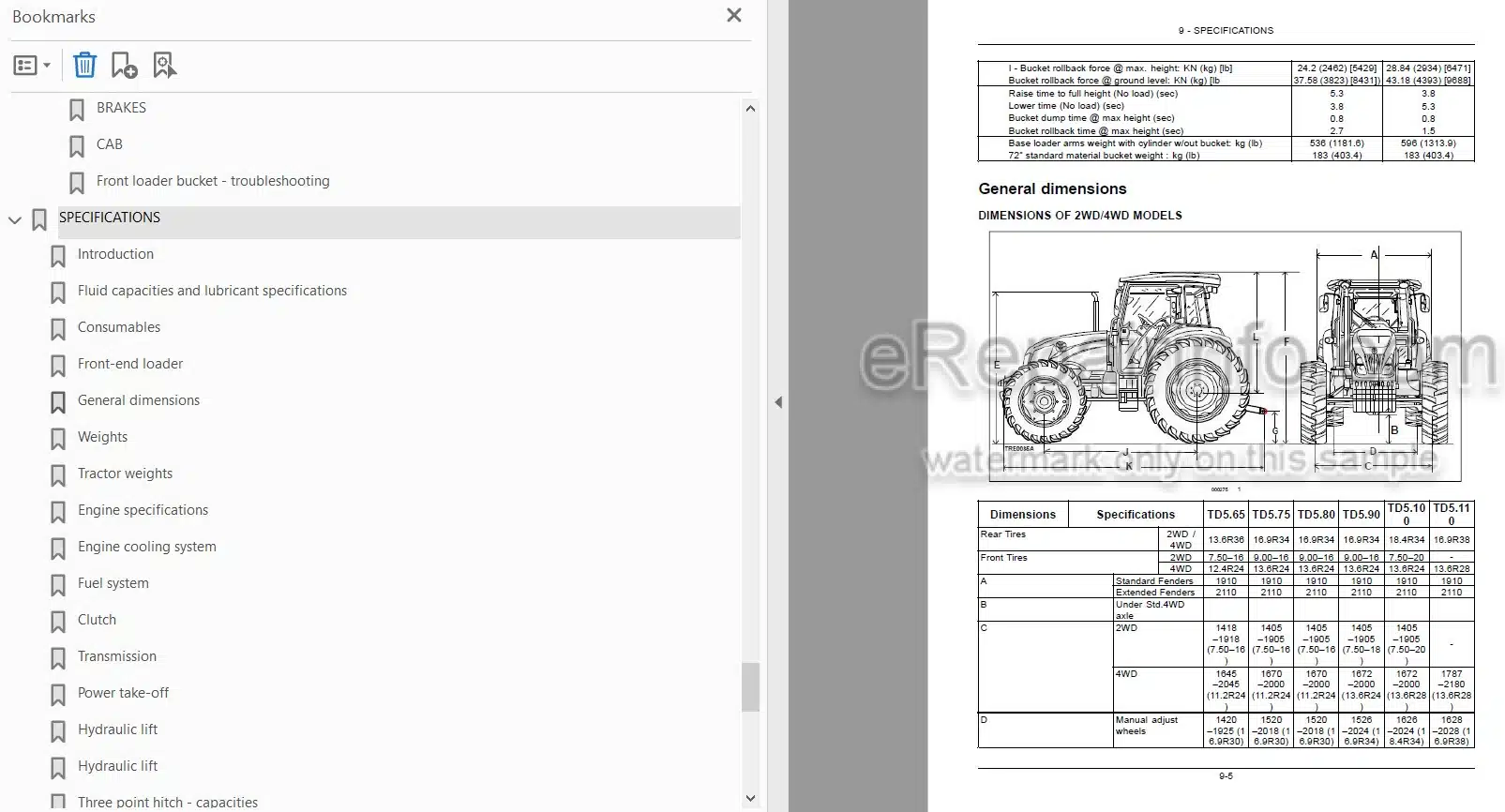 Photo 3 - New Holland TD5.65 TD5.75 TD5.80 TD5.90 TD5.100 TD5.110 Operators Manual Tractor