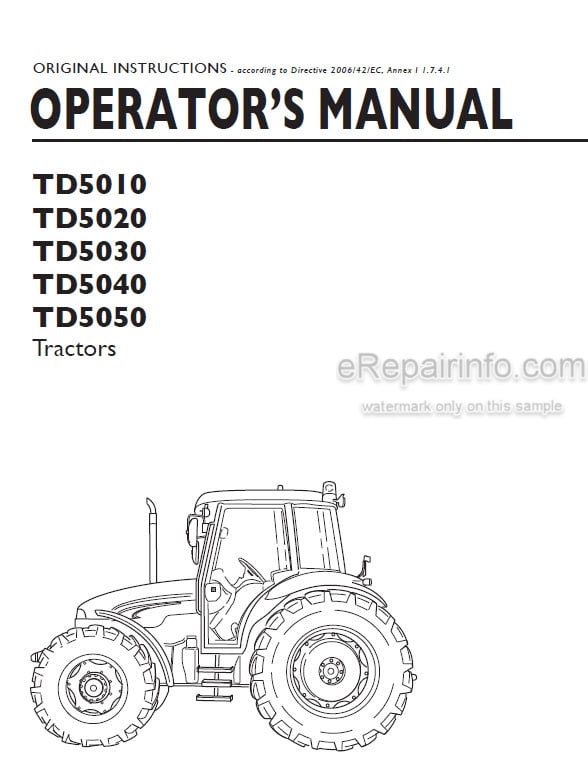 Photo 4 - New Holland TD5010 TD5020 TD5030 TD5040 TD5050 Operators Manual Tractor