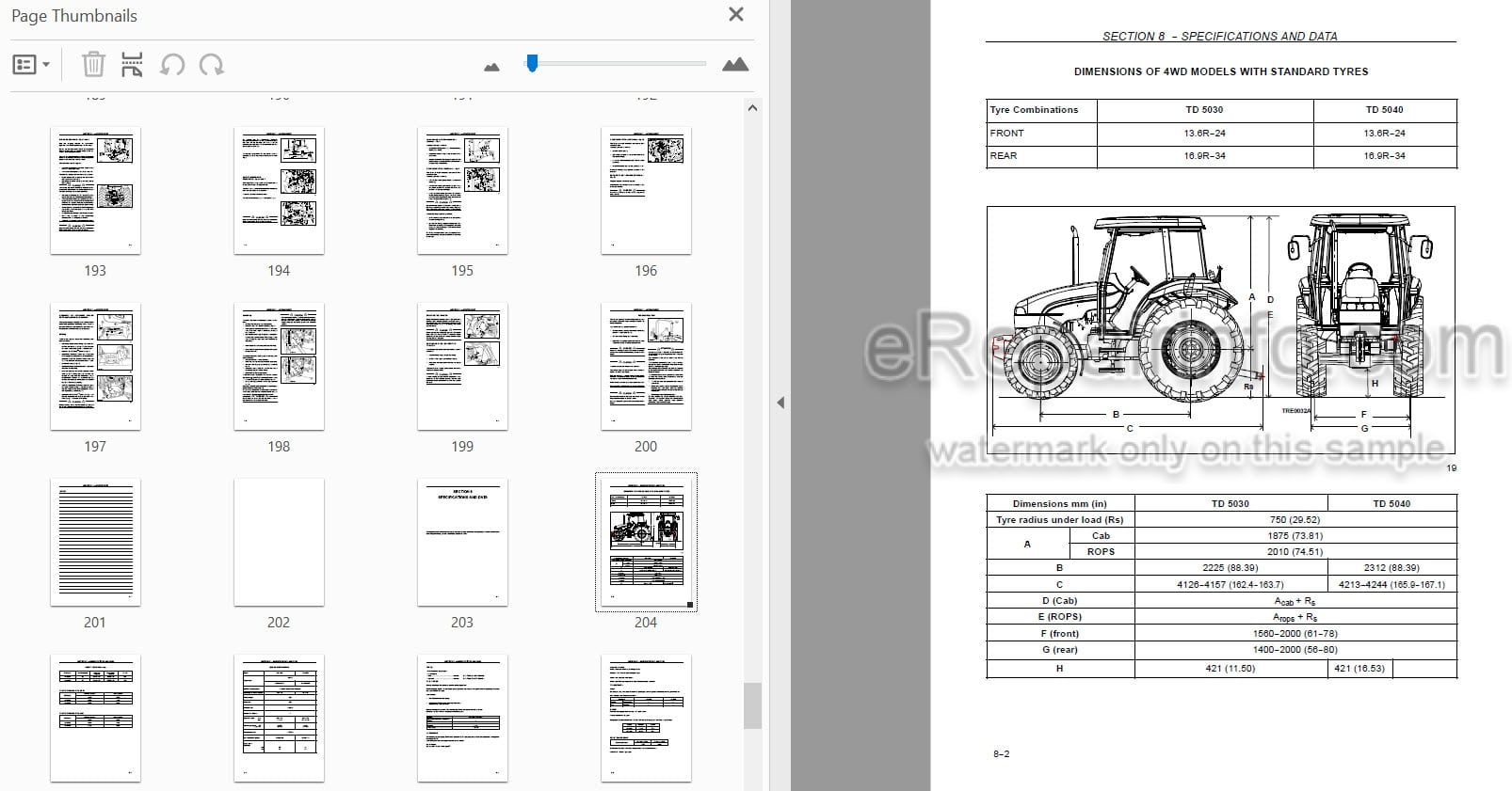 Photo 3 - New Holland TD5030 TD5040 Operators Manual Tractor 84425846