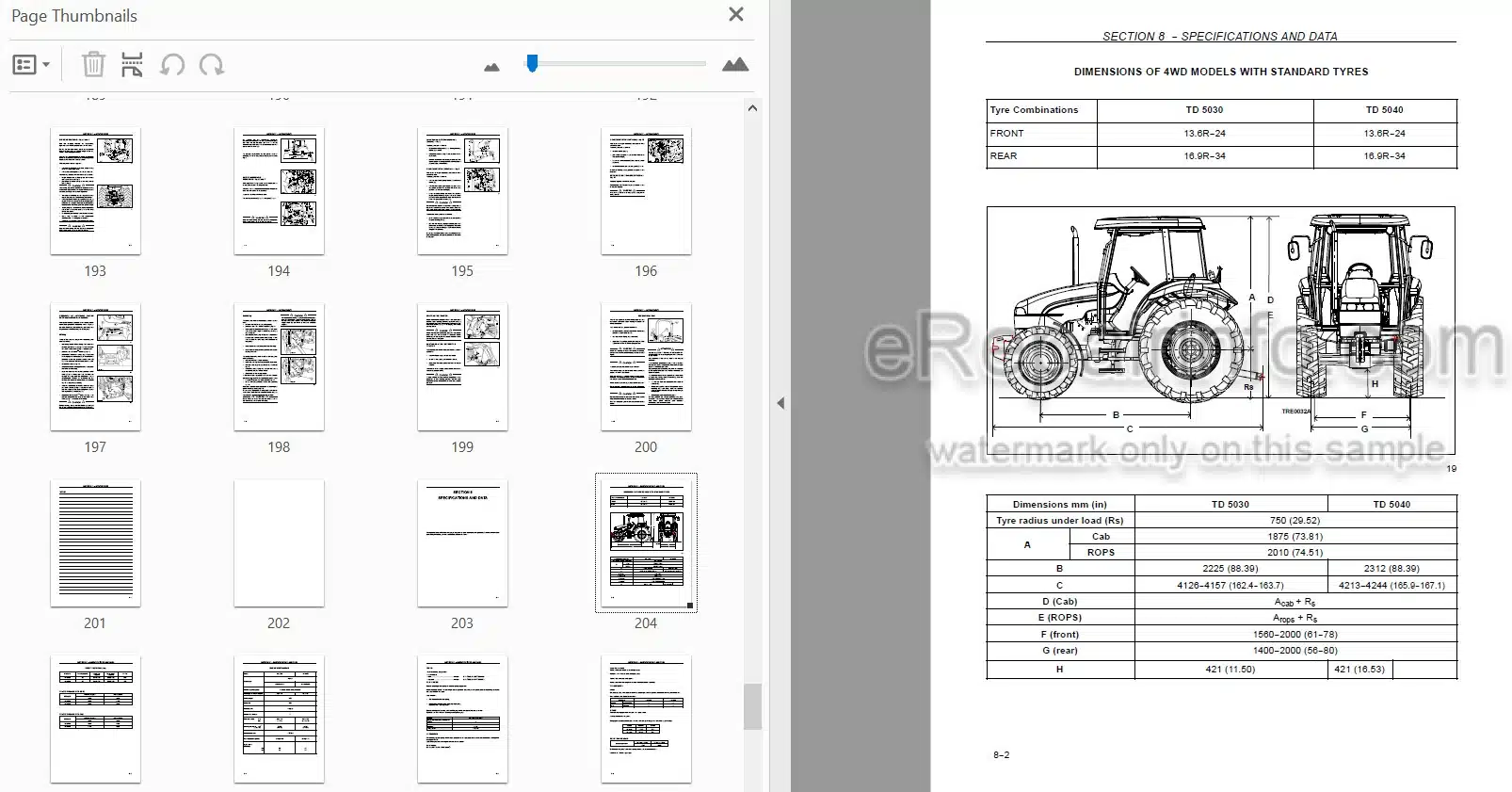 Photo 3 - New Holland TD5030 TD5040 Operators Manual Tractor 84425846