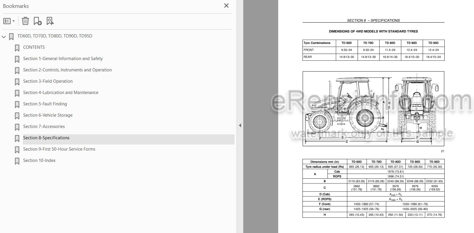 Photo 5 - New Holland TD60D TD70D TD80D TD90D TD95D Operators Manual Tractor 5091825