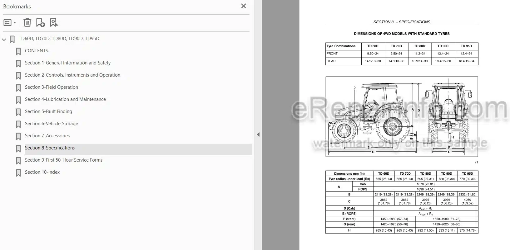 Photo 5 - New Holland TD60D TD70D TD80D TD90D TD95D Operators Manual Tractor 5091825