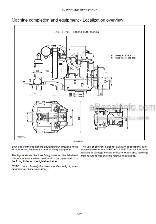 Photo 3 - New Holland TD60 TD70 TD80 TD90 TD95 Straddle Operators Manual Tractor 47918187