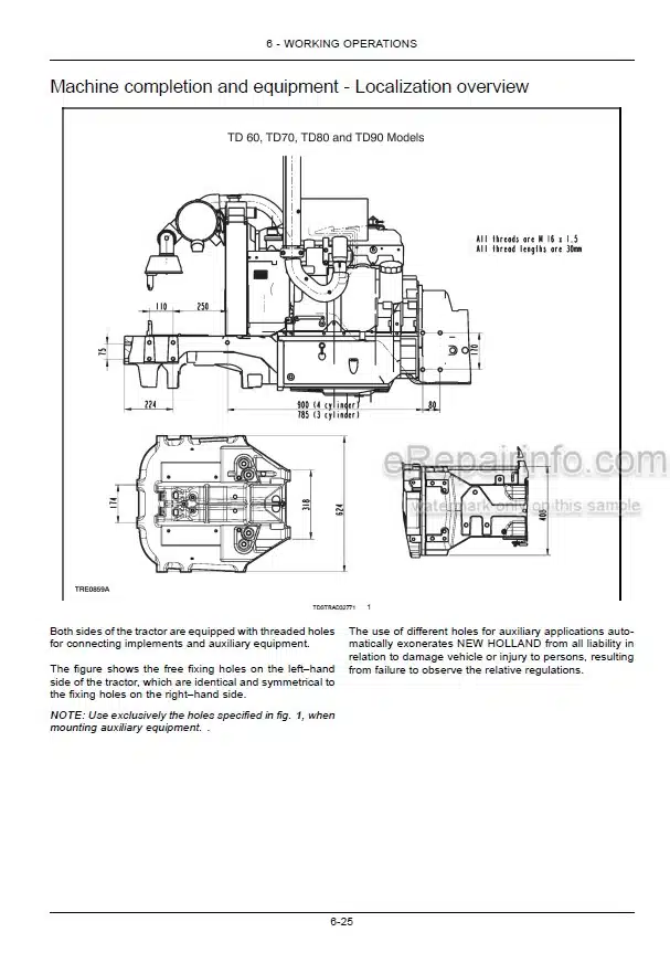 Photo 3 - New Holland TD60 TD70 TD80 TD90 TD95 Straddle Operators Manual Tractor 47918187