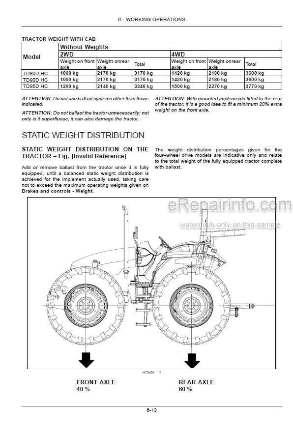 Photo 5 - New Holland TD80DHC TD90DHC TD95DHC Operators Manual Tractor 47918199