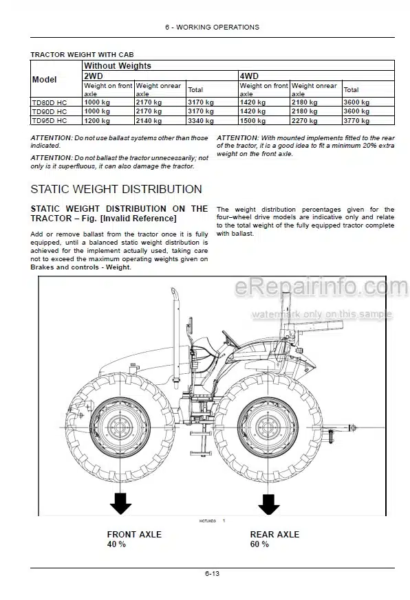 Photo 5 - New Holland TD80DHC TD90DHC TD95DHC Operators Manual Tractor 47918199