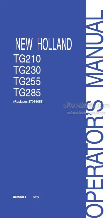Photo 3 - New Holland TG210 TG230 TG255 TG285 Operators Manual Tractor 87059621