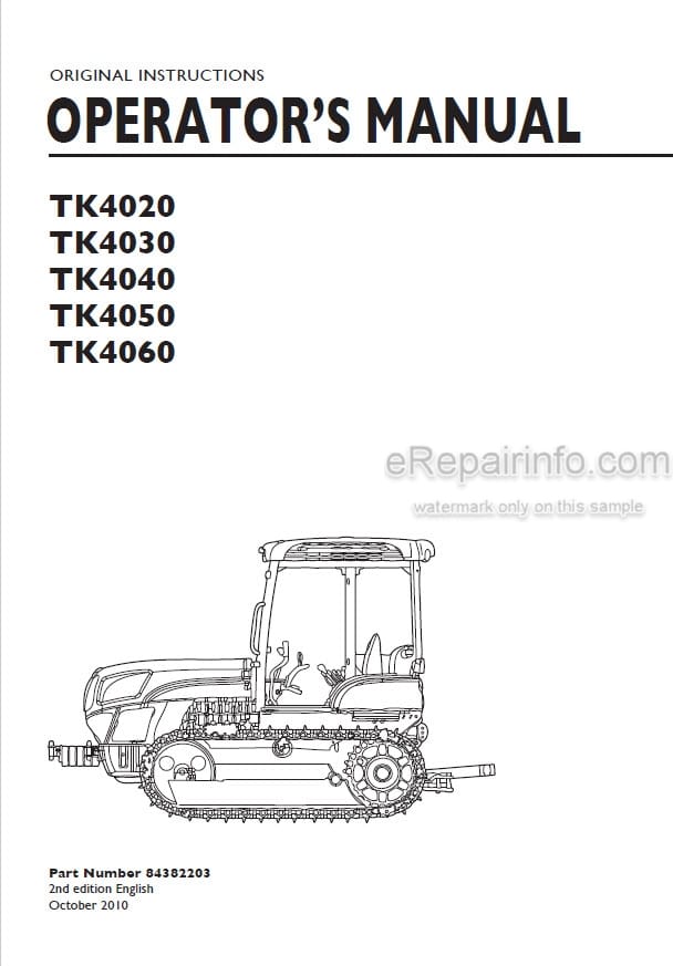 Photo 4 - New Holland TK4020 TK4030 TK4040 TK4050 TK4060 Operators Manual Tractor