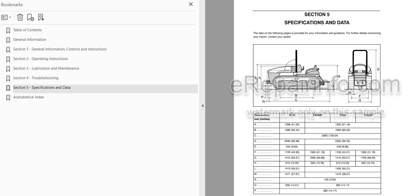Photo 3 - New Holland TK76 TK85 TK85M Operators Manual Tractor 86626574
