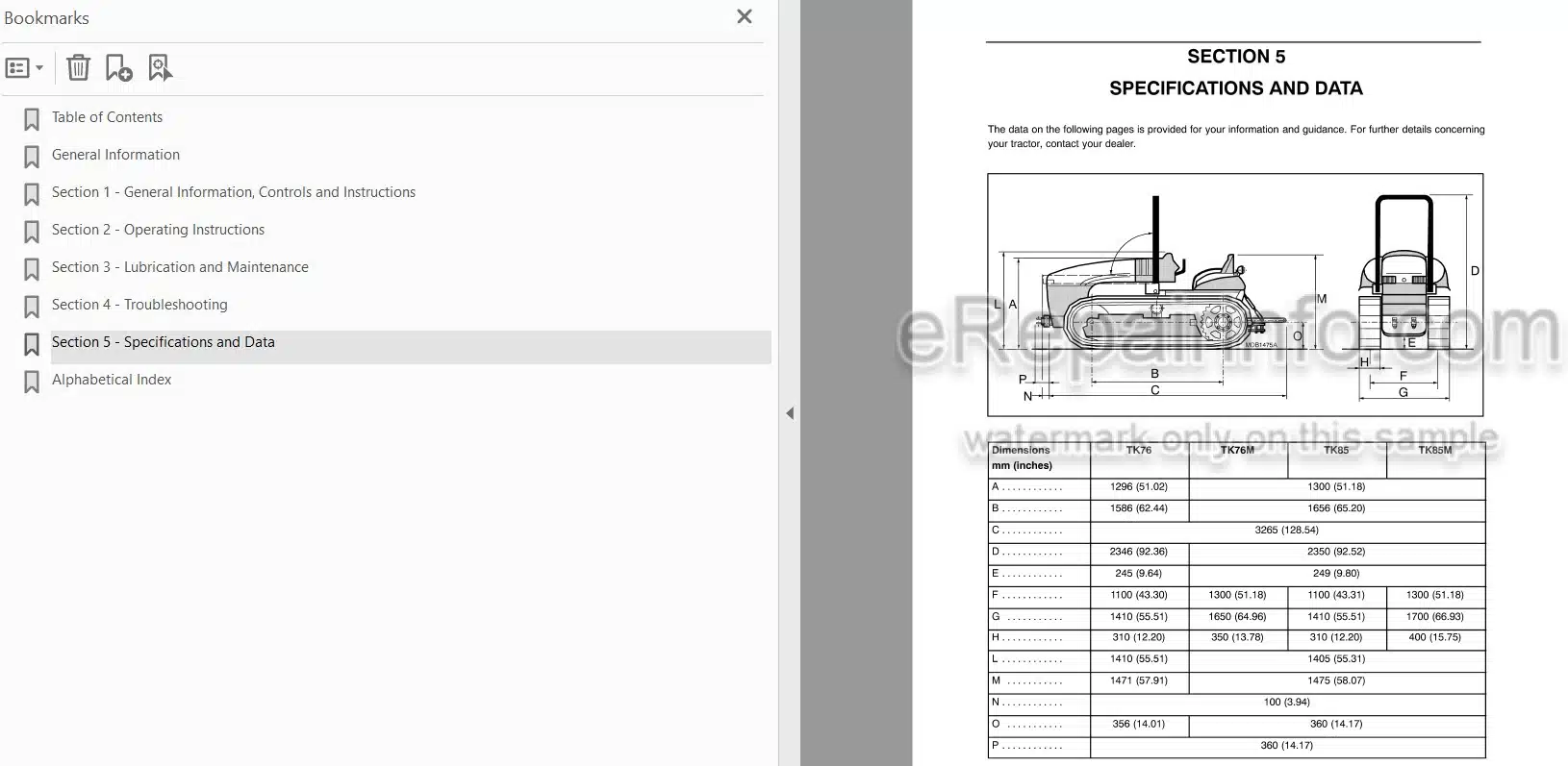 Photo 3 - New Holland TK76 TK85 TK85M Operators Manual Tractor 86626574