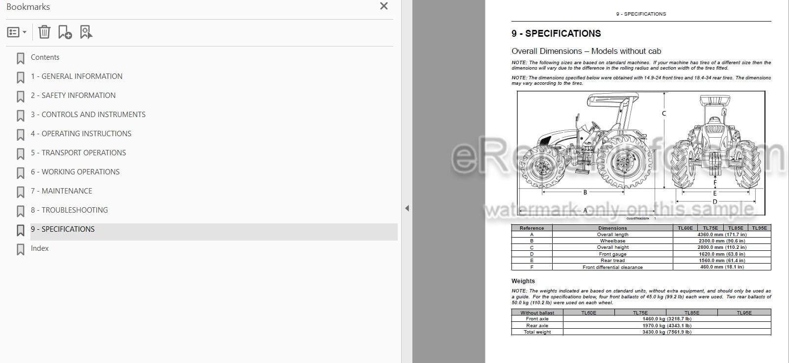 Photo 3 - New Holland TL60E TL75E TL85E TL95E Operators Manual Tractor