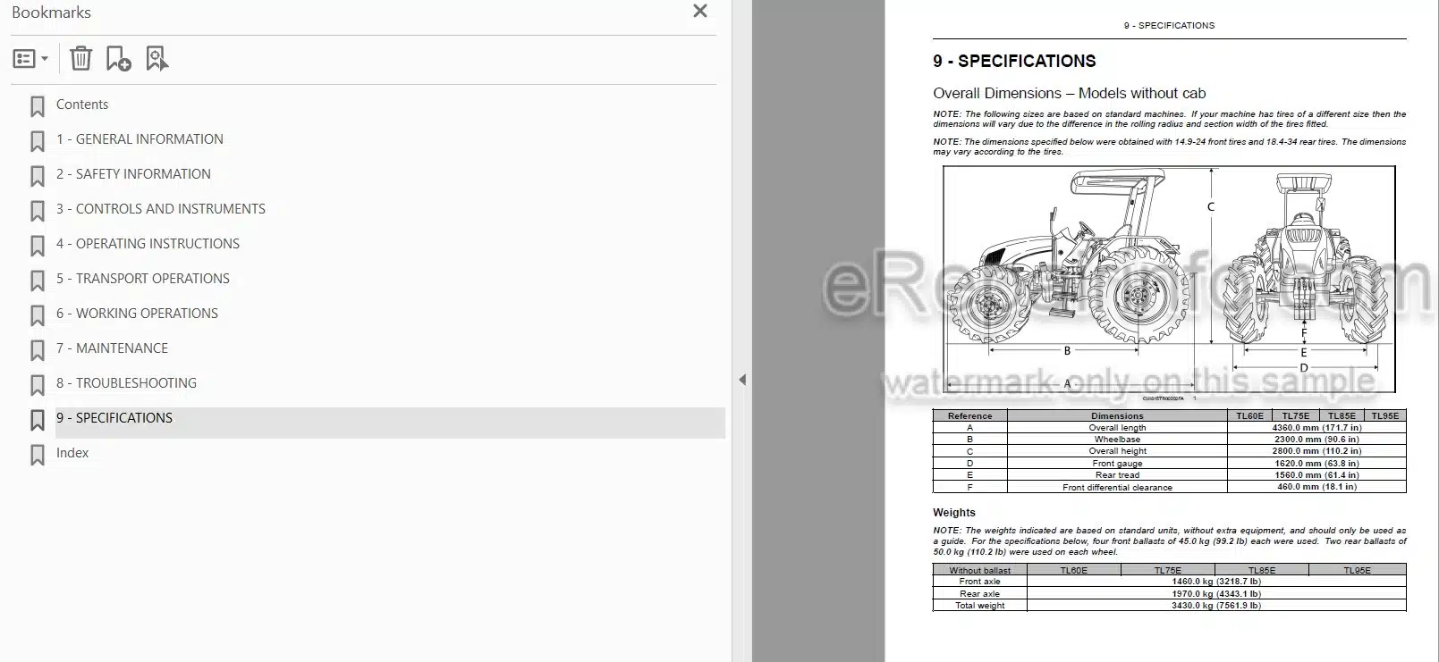 Photo 3 - New Holland TL60E TL75E TL85E TL95E Operators Manual Tractor