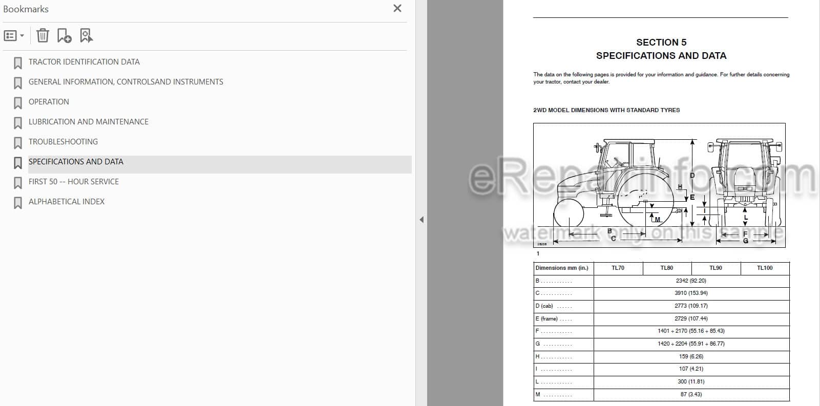 Photo 3 - New Holland TL70 TL80 TL90 TL100 Operators Manual Tractor 6036457100