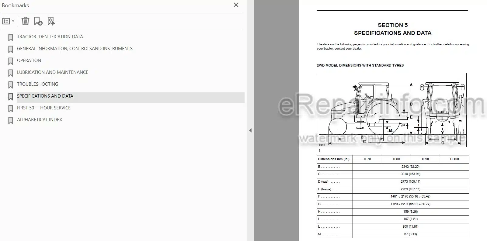 Photo 3 - New Holland TL70 TL80 TL90 TL100 Operators Manual Tractor 6036457100