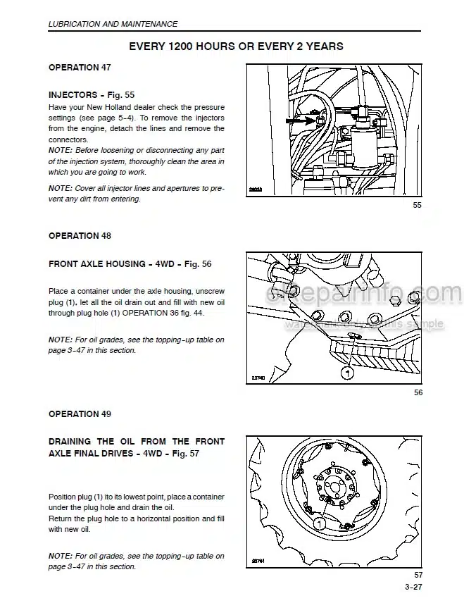 Photo 3 - New Holland TL80 TL90 TL100 Operators Manual Tractor 86900785
