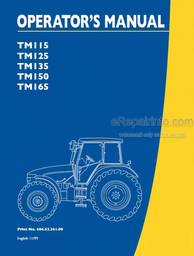 Photo 4 - New Holland TM115 TM125 TM135 TM150 TM165 Operators Manual Tractor