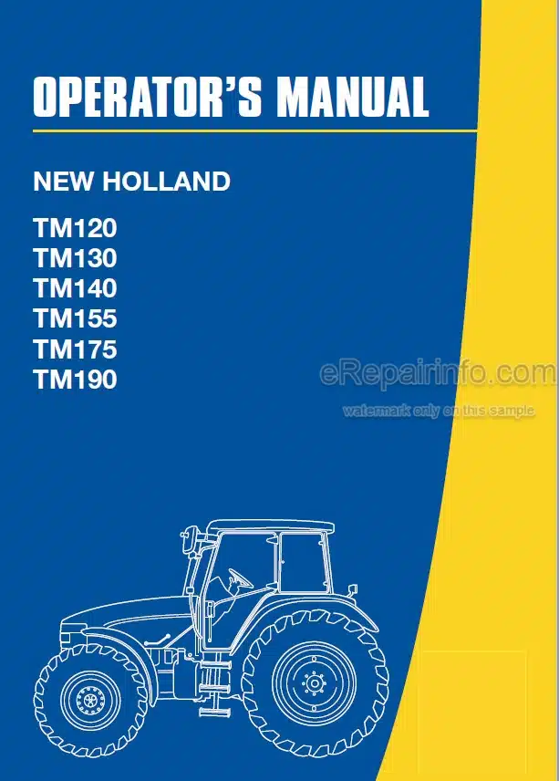 Photo 4 - New Holland TM120 TM130 TM140 TM155 TM175 TM190 Operators Manual Tractor