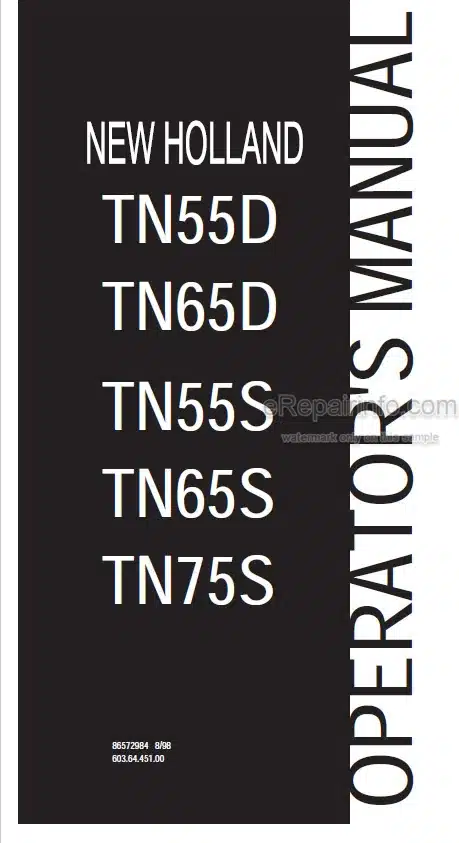 Photo 5 - New Holland TN55D TN65D TN55S TN65S TN75S Operators Manual Tractor 86572984