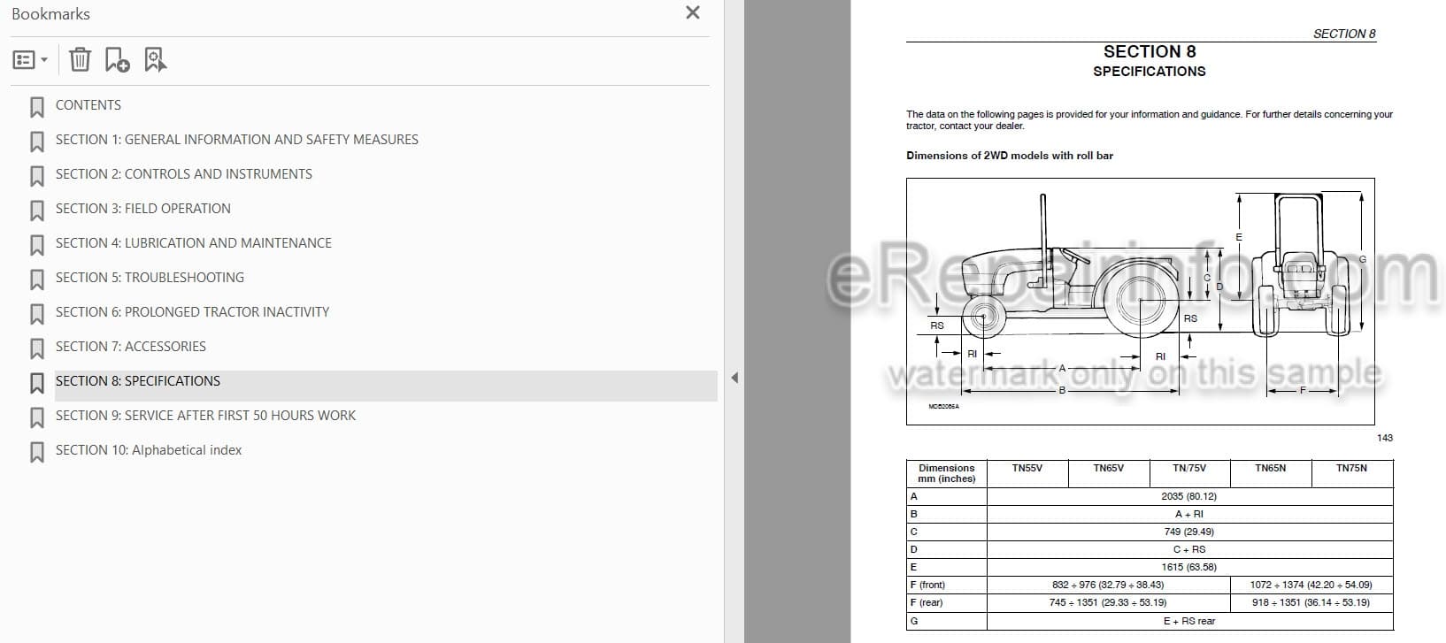 Photo 3 - New Holland TN55V TN65V TN75V TN65N TN75N Operators Manual Tractor 86620310