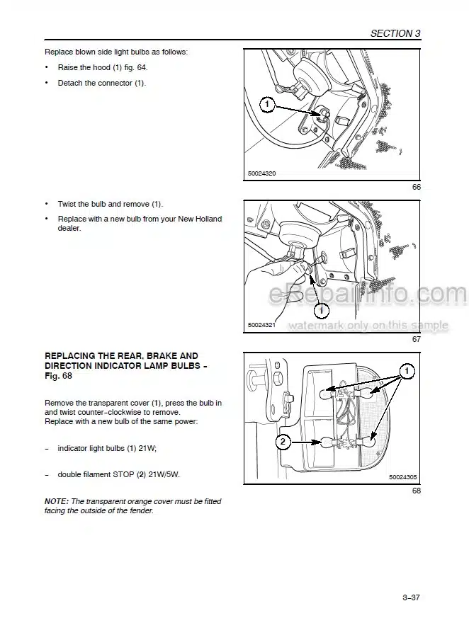 Photo 3 - New Holland TN55 TN65 TN70 TN75 Operators Manual Tractor 87021351