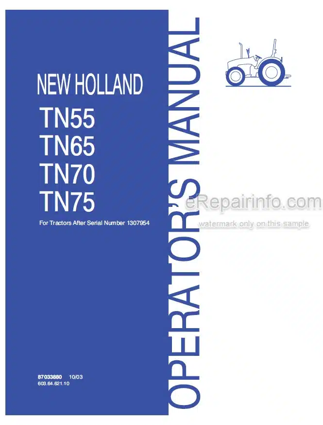Photo 4 - New Holland TN55 TN65 TN70 TN75 Operators Manual Tractor 87033880