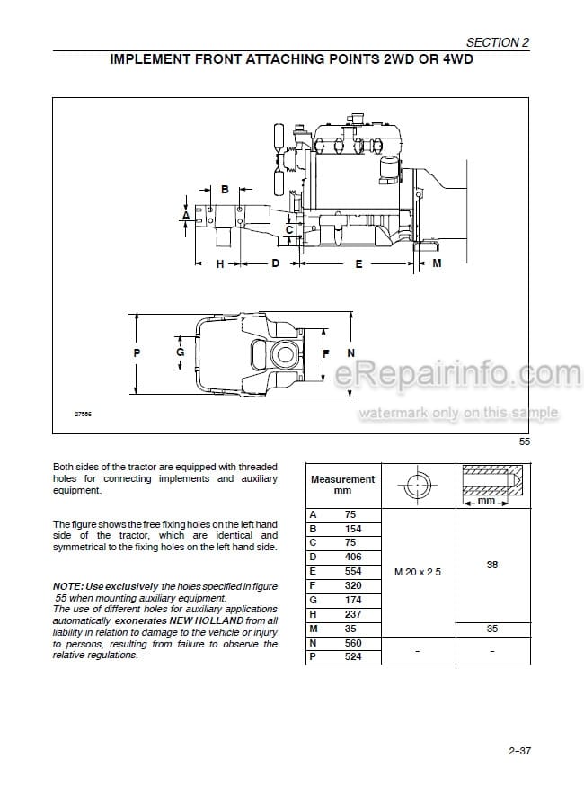 Photo 5 - New Holland TN55 TN65 TN70 TN75 Operators Manual Tractor 87033880