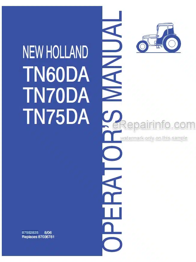 Photo 4 - New Holland TN60DA TN70DA TN75DA Operators Manual Tractor