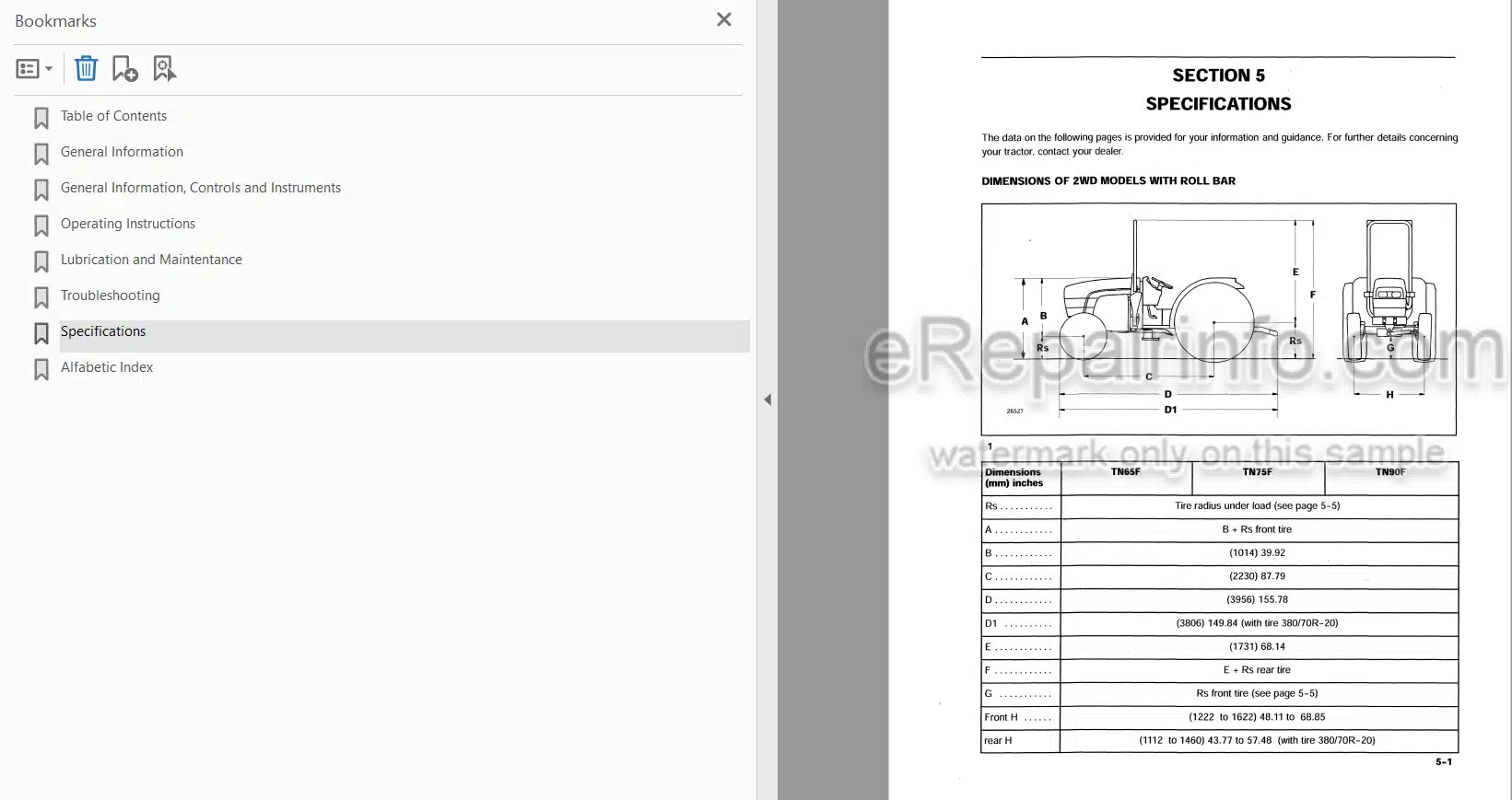 Photo 3 - New Holland TN65F TN75F TN90F Operators Manual Tractor