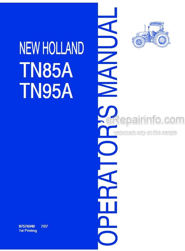 Photo 3 - New Holland TN85A TN95A Operators Manual Tractor