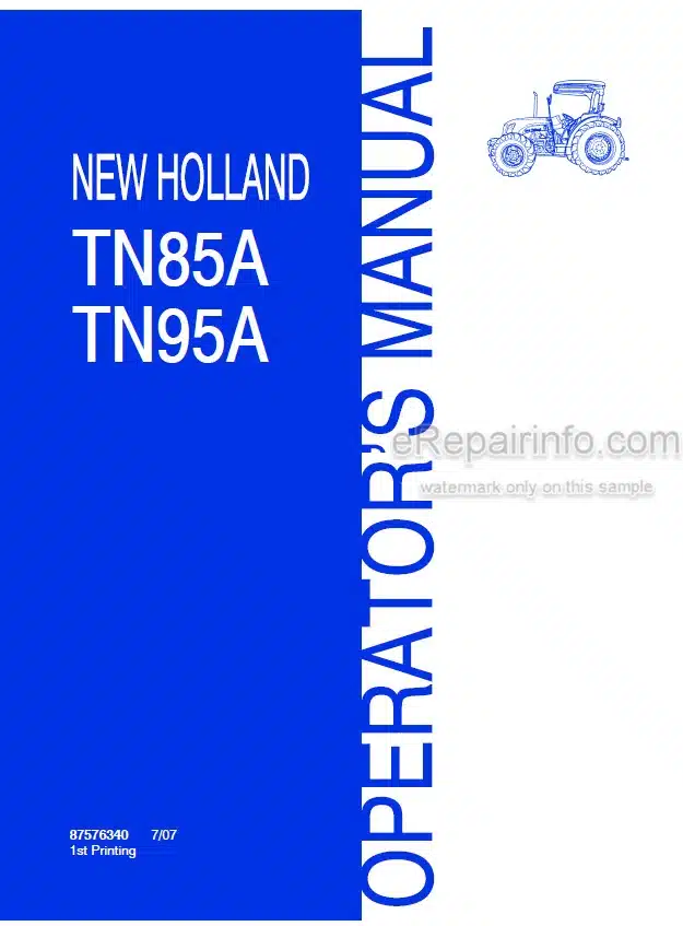 Photo 3 - New Holland TN85A TN95A Operators Manual Tractor