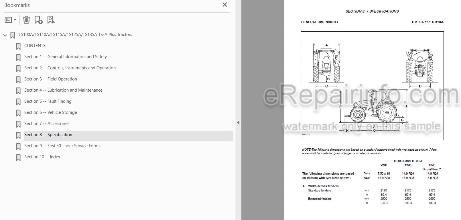 Photo 5 - New Holland TS100A TS110A TS115A TS125A TS135A TS-A Plus Operators Manual Tractor 82999105