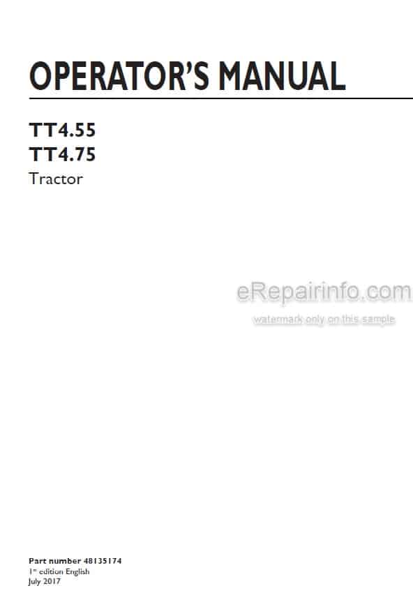Photo 4 - New Holland TT4.55 TT4.75 Operators Manual Tractor 48135174