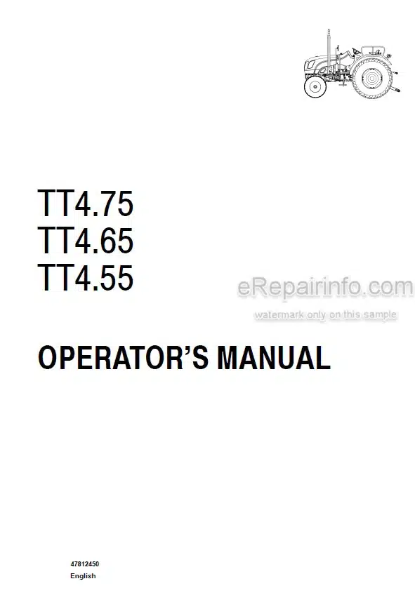 Photo 4 - New Holland TT4.75 TT4.65 T4.55 Operators Manual Tractor 47812450